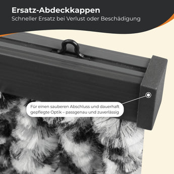 Abdeckkappen für Flauschvorhangschiene 2 Stück - meinTürvorhang.de