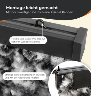 Abdeckkappen und Befestigungsösen für Flauschvorhangschiene je 2 Stück